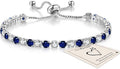 HEEYA Bracelets for Womens Sterling Silver Plated Tennis Bracelets Crystal Slider Women Bracelet Diamond Zirconia Lady Bracelet Birthday Gifts for Mum Sisters with Cards, Silver/Rose Gold