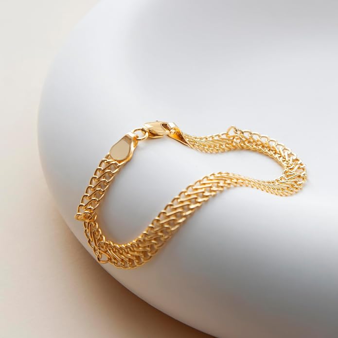 CARISSIMA Women's 9 ct Yellow Gold Figure 8 Curb Bracelet of 19 cm/7.5 inch